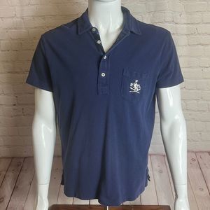 Polo Ralph Lauren Size Large Short Sleeve 1/2 Button Down Custom Fit Polo Shirt